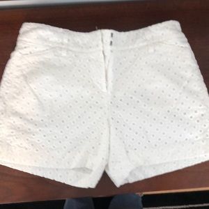 White eyelet shorts